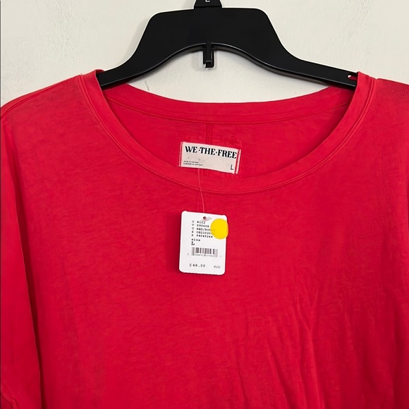 Free People Red Oversized Shirt - Picture 3 of 7